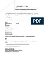 Questionaire: A Study On "Factors Influencing Consumer Behaviour For Financing Car Purchase"