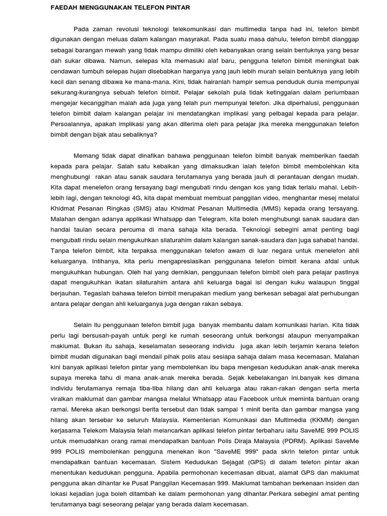 Faedah Menggunakan Telefon Pintar Pdf