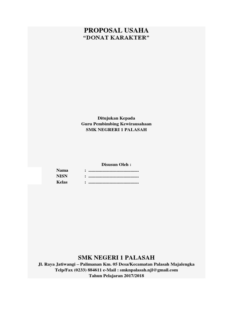 Contoh Proposal Usaha