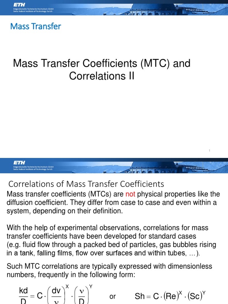 Mass Transfer Coefficients Guide | PDF | Heat Transfer | Chemical ...
