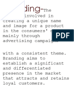 The Process Involved in Creating A Unique Name and Image For A Product in The Consumers' Mind, Mainly Through Advertising Campaigns