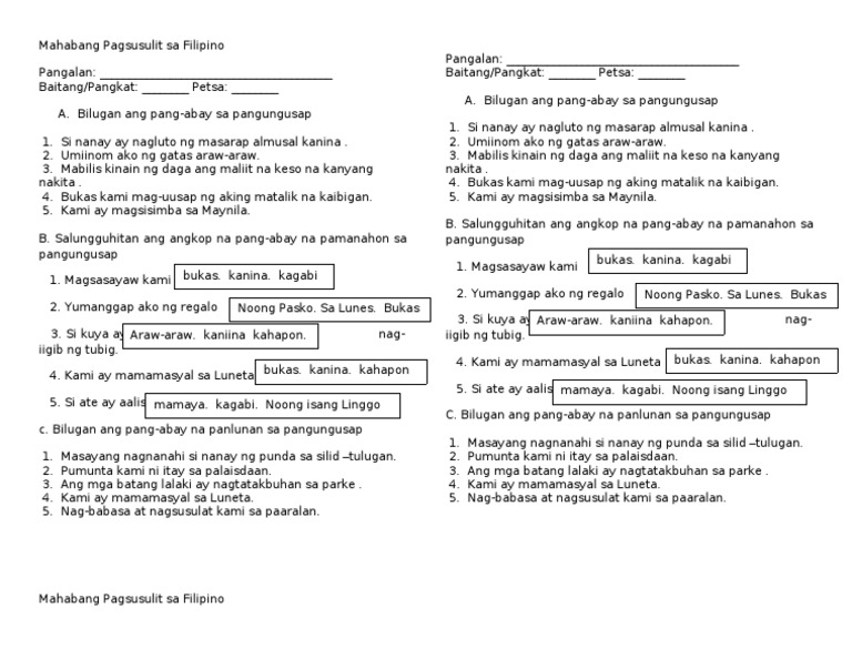 98250657 Mahabang Pagsusulit Sa Filipino Pdf