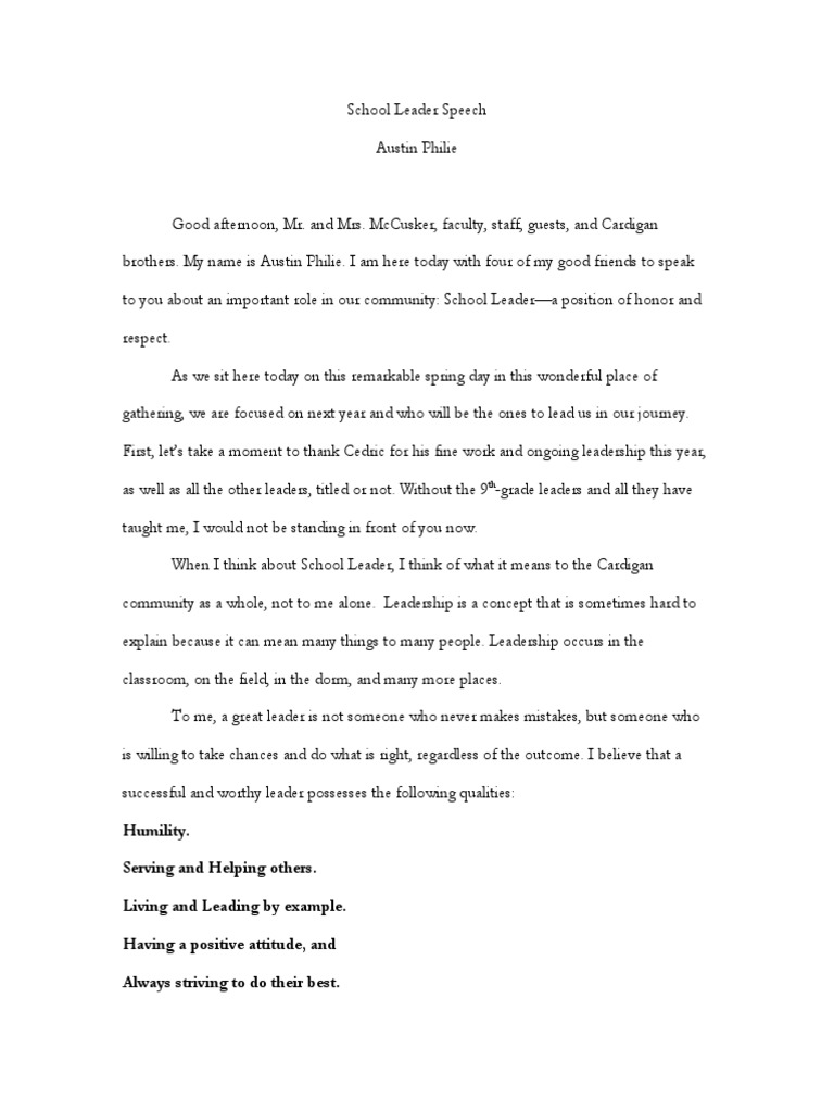 HOW TO WRITE A SPEECH FOR SCHOOL EXAMPLES IN ENGLISH intelligence overview