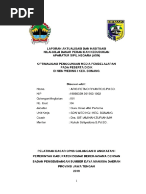 Laporan Fix Aktualisasi Aris Retno Riyanto 04 19860329 201903 1 002 Dikonversi