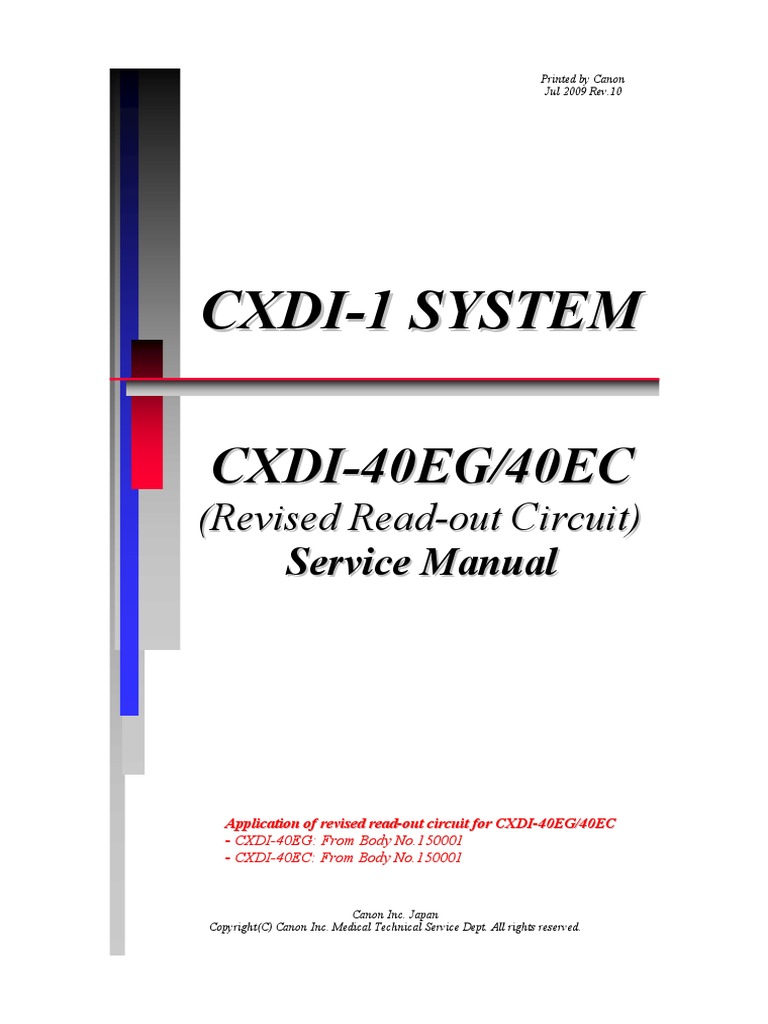 Canon CXDI40EG XRay Service Manual PDF PDF Electrical