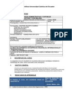 Pontificia Universidad Católica Del Ecuador: 1. Datos Informativos