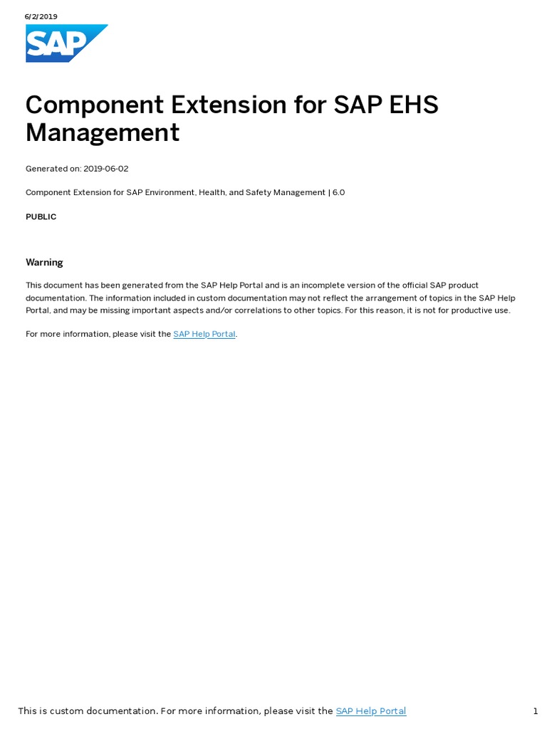 SAP EHS Management Overview | PDF | Business Process | Sap Se