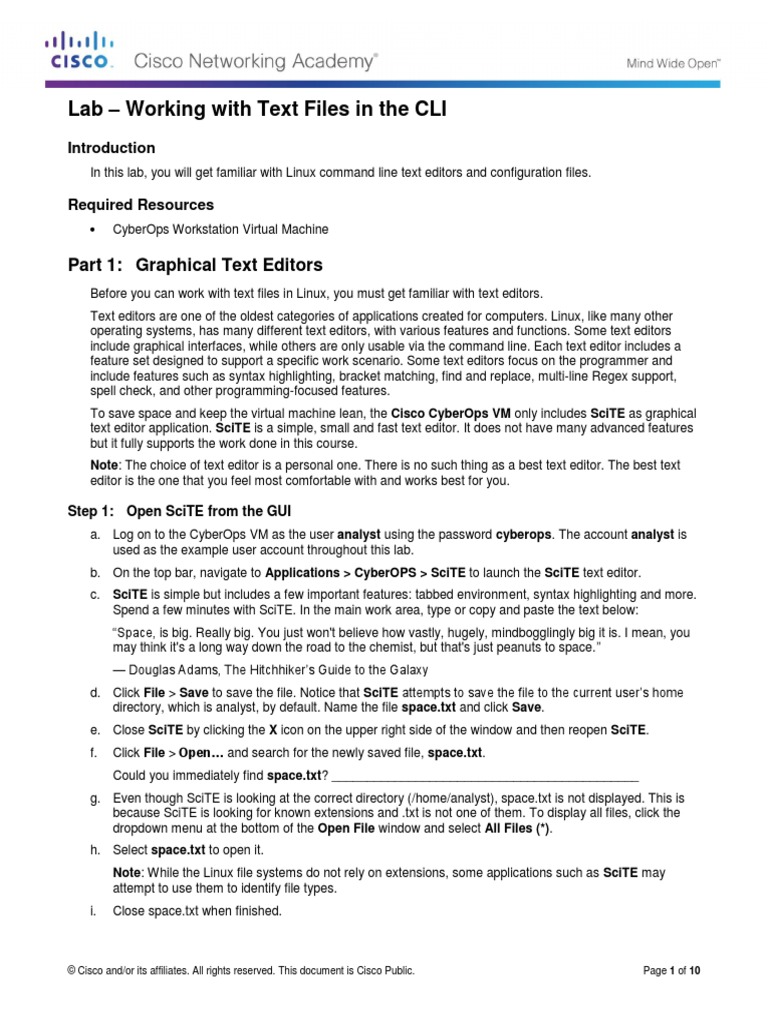 3.1.2.6 Lab - Working With Text Files in The CLI | PDF | Graphical User ...
