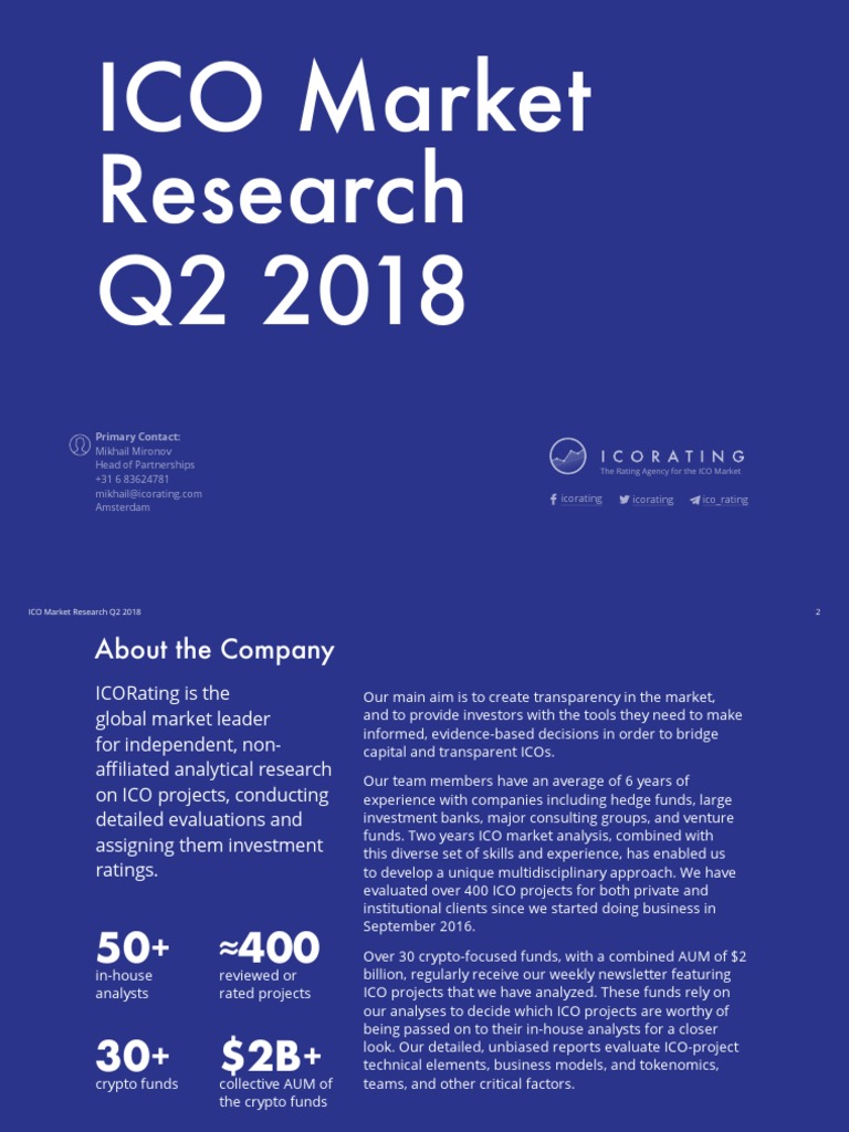 ICO Market Trends & Analysis Q2 2018 | PDF | Cryptocurrency | Investing