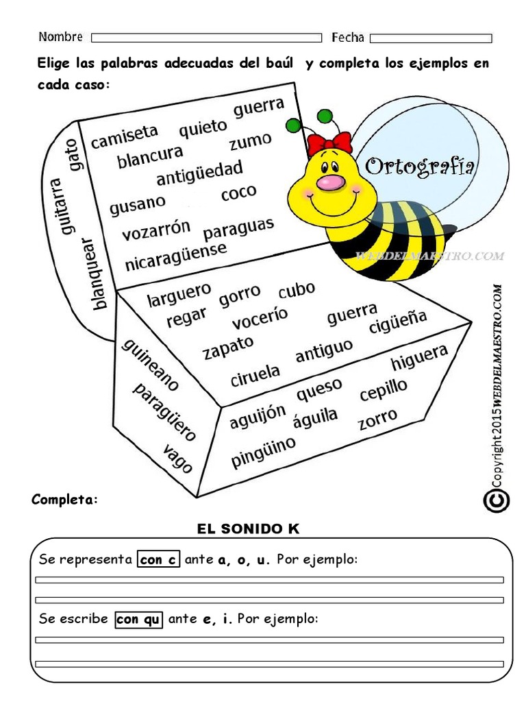 Ejercicios De Ortografía 5º Y 6º Nivel K Z G Suave Pdf