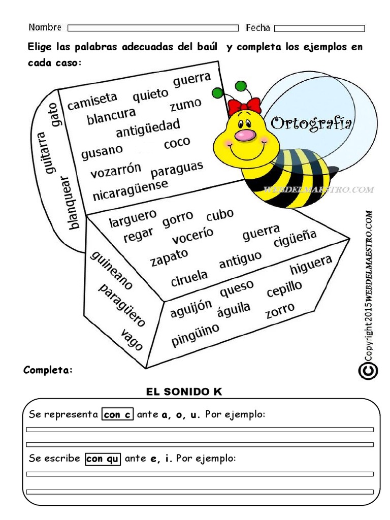 Ejercicios de Ortografía 5º y 6º Nivel K Z. G Suave PDF