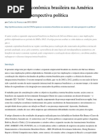 A Expansão Econômica Brasileira Na América Do Sul Uma Perspectiva Política