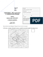 Modele Subiecte Concurs O Calatorie Prin Europa Clasa I - Aprilie 2017 PDF
