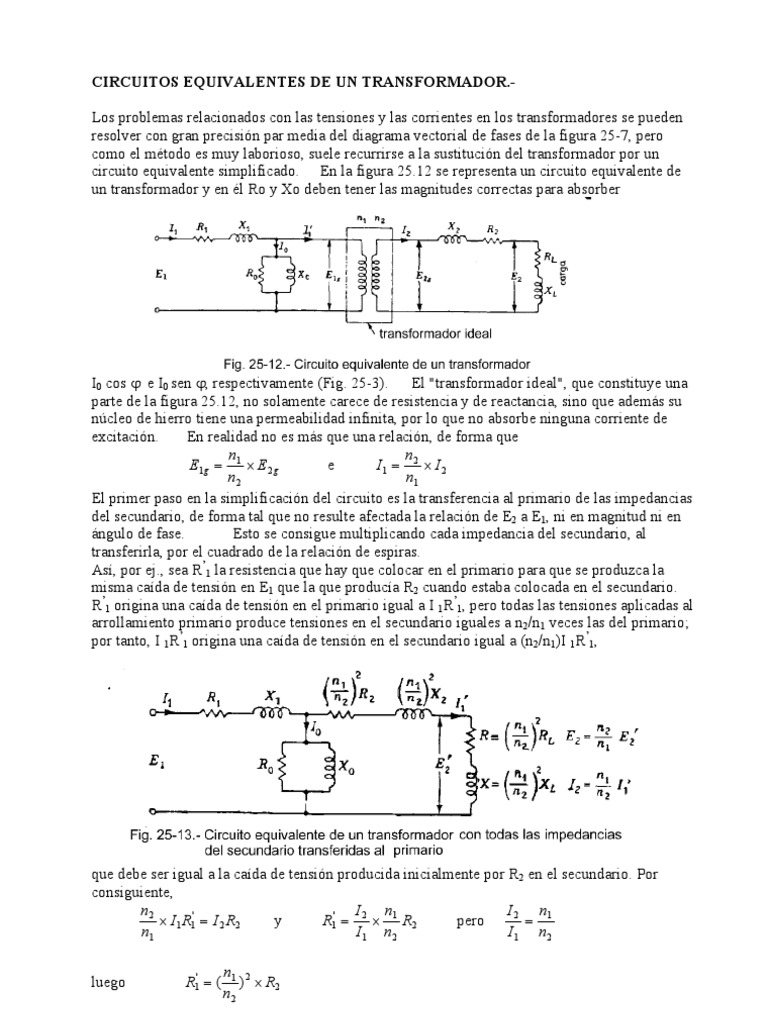 Circuitos Equivalentes de Un Transform Ad or | PDF | Transformador