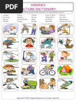 Hobbies Vocabulary Matching Exercise ESL Worksheets For Kids and New Learners 7167 PDF