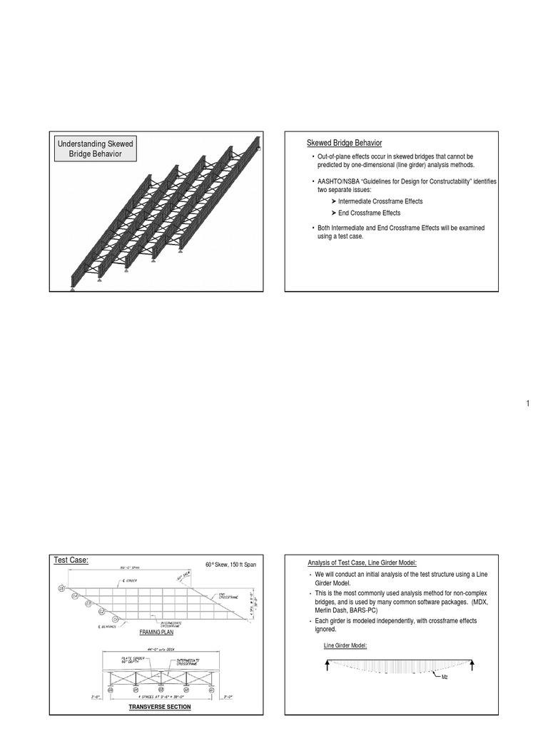 Skewed Bridge Behavior Analysis | PDF | Beam (Structure) | Force