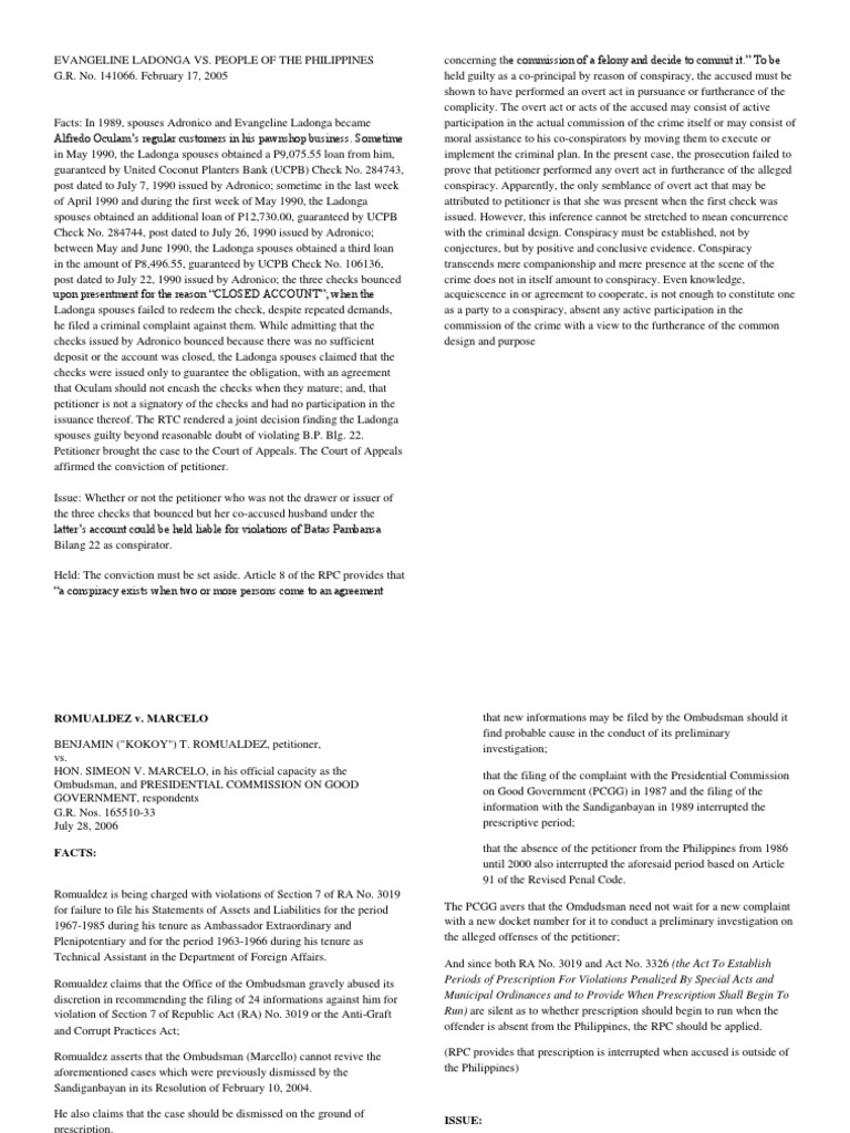 SPL Digest Cases PDF Sentence (Law) Statute Of Limitations