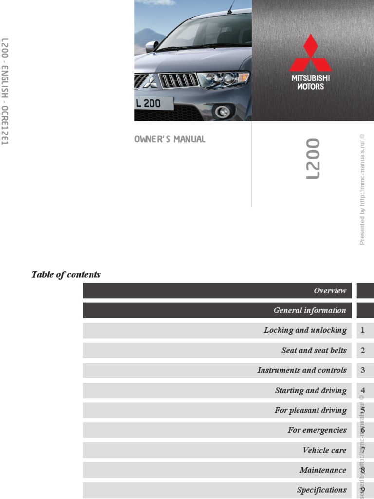 MITSUBISHI L200 SERVICE MANUAL PDF FREE DOWNLOAD visual data 5