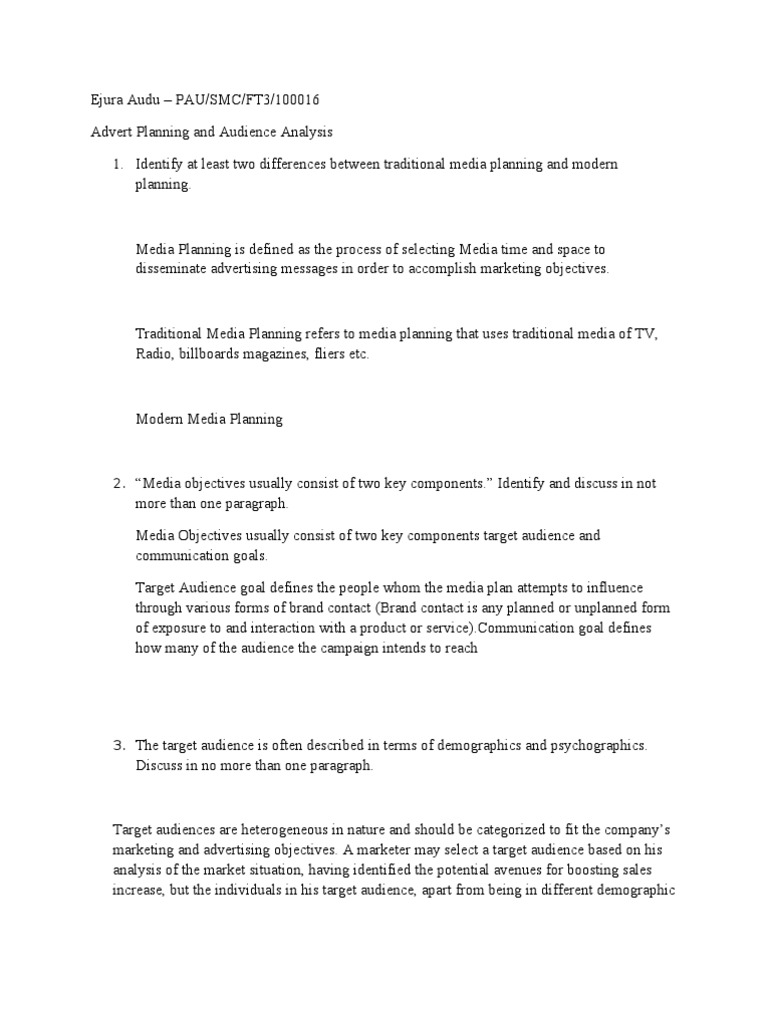 Media Planning Fundamentals Explained | PDF | Target Audience | Mass Media