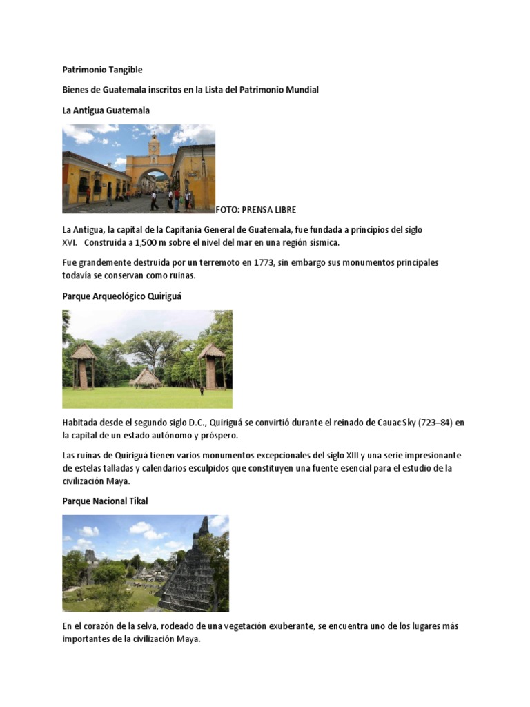 Patrimonio Tangible e Intangible | PDF