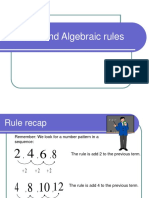 Patterns and Algebra Rules