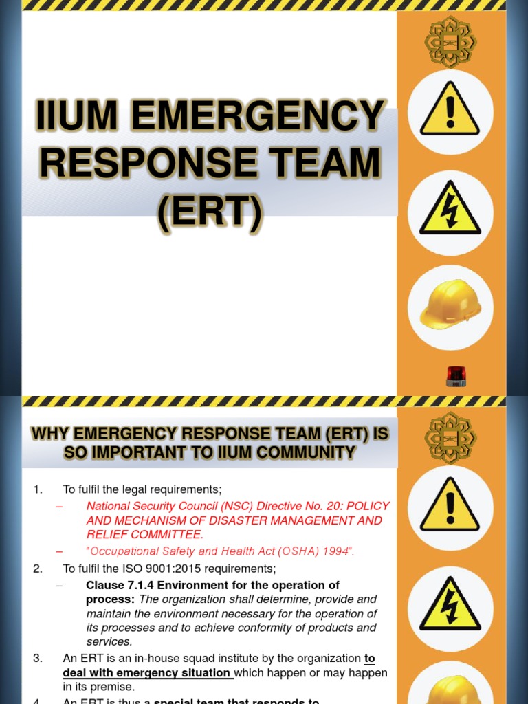 IIUM Emergency Response Team Overview | PDF | Emergency | Occupational ...