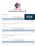 Llenado Planilla Única Afp Net PDF