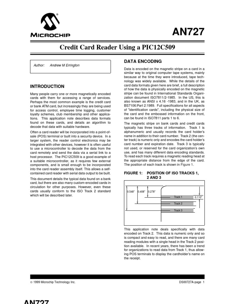 Credit Card Reader Using A PIC12C509: Data Encoding | PDF