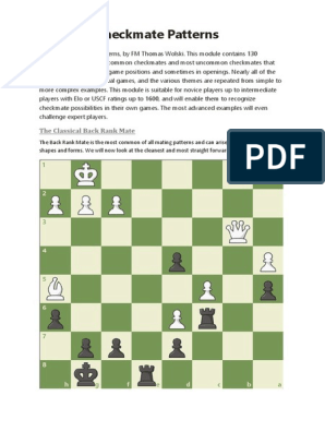 A Selection of additional Chess Patterns: smothered Mate, illusory