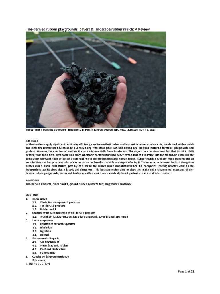 SUBMITTED Tire Derived Rubber Mulch Review PDF Tire Mulch