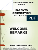 Don Jose National High School: Parents Orientation