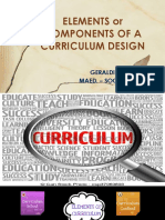 Elements or Components of Curriculum Design