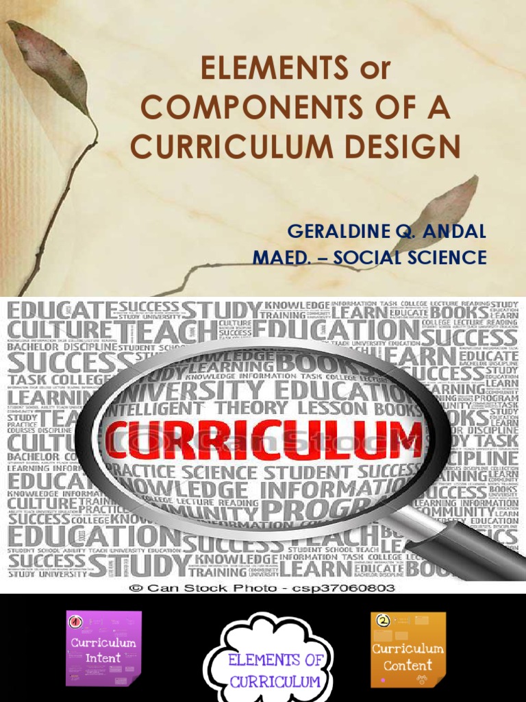 What Are The 4 Components Of Curriculum Design