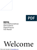 Welcome: MP515/MP525/MP526/ MP575/MP576 Digital Projector User Manual