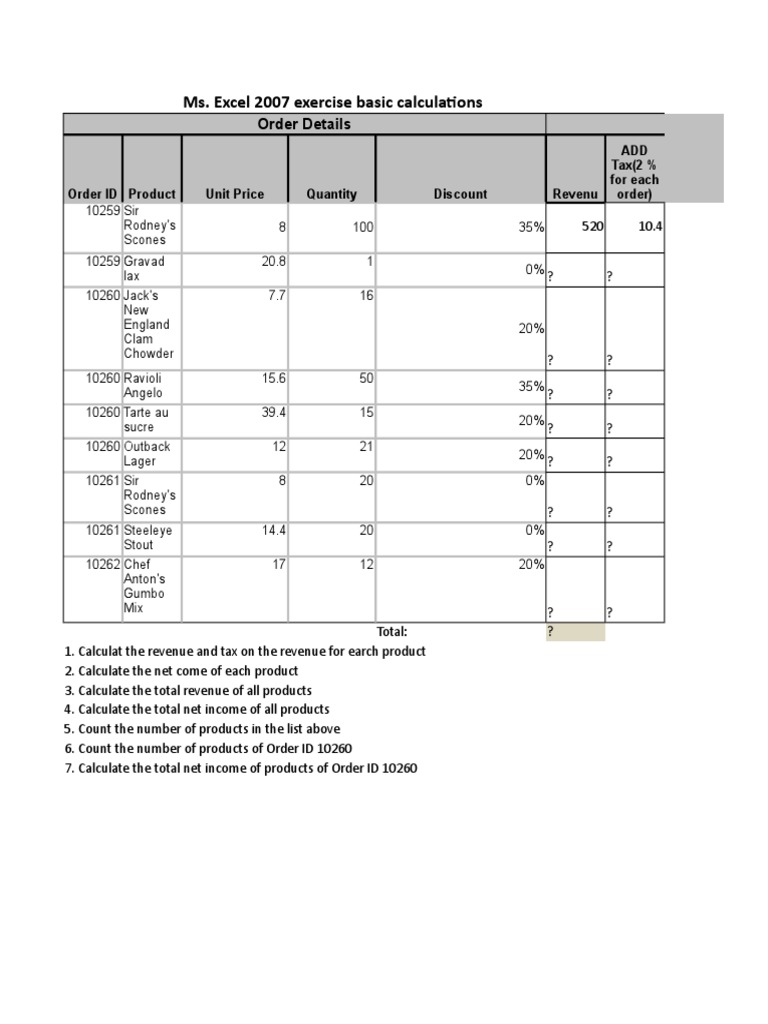 Exercise Basic Calculation PDF Public Finance