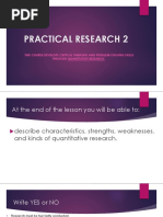 Practical Research 2: This Course Develops Critical Thinking and Problem-Solving Skills Through Quantitative Research