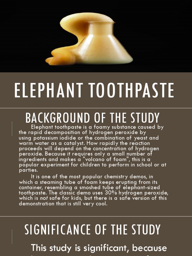 Elephant Toothpaste PDF Chemical Process Engineering Physical Sciences