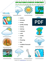 Weather Conditions Vocabulary Matching Exercise Worksheet PDF
