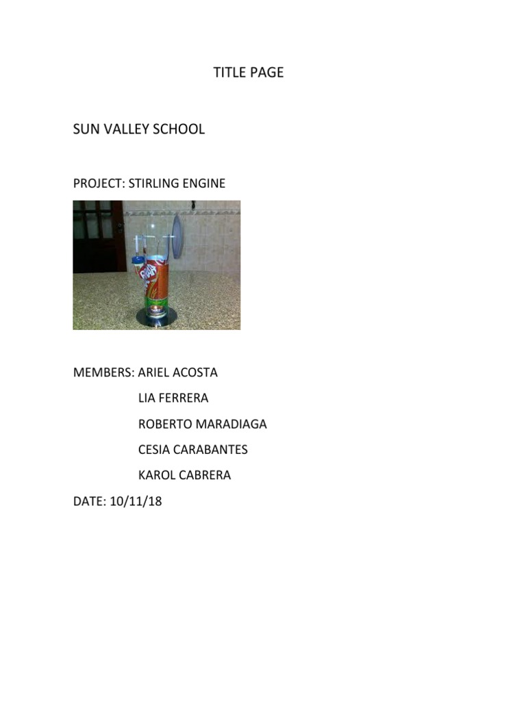 Stirling Engine Project Overview | PDF | Internal Combustion Engine | Heat
