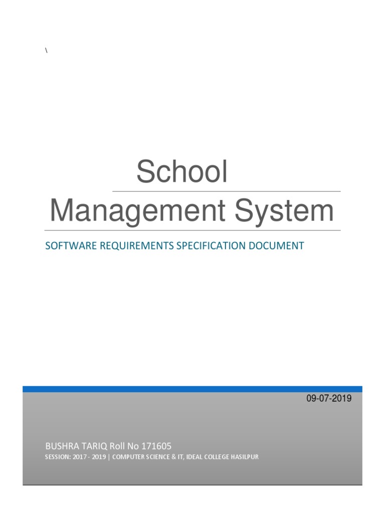 School Management System SRS Document | PDF | Php | Cascading Style Sheets