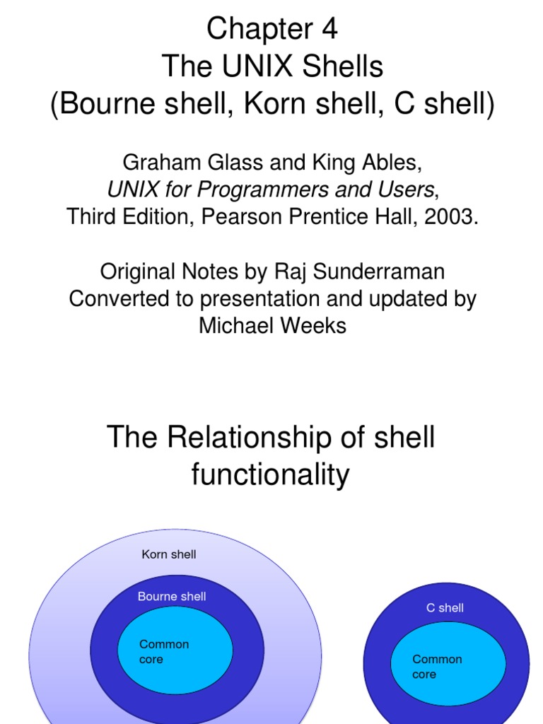The UNIX Shells (Bourne Shell, Korn Shell, C Shell) | PDF | Utility ...