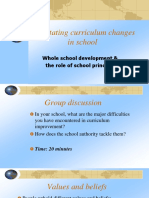 Facilitating Curriculum Changes in School: Whole School Development & The Role of School Principal