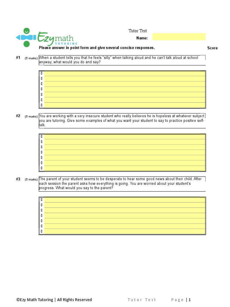 TutorTest EzyMathTutoring | PDF | Psychology | Behavior Modification
