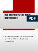 Use of Urinalysis in Acute Appendicitis