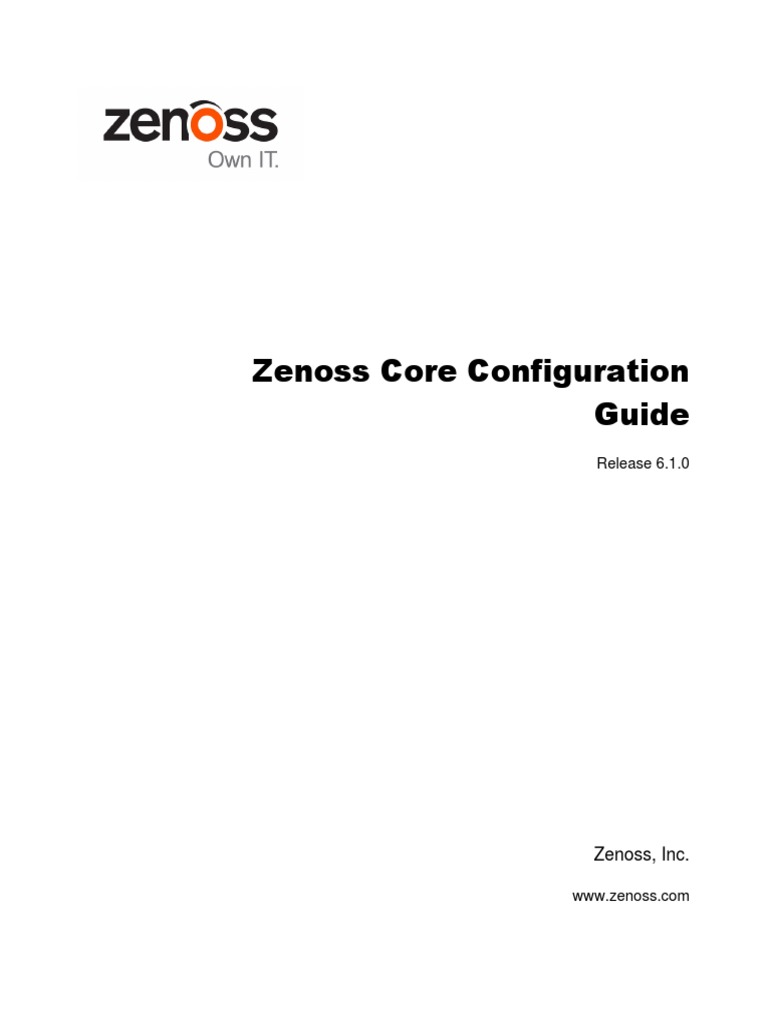 Zenoss Core Configuration PDF Port Networking) I Pv6