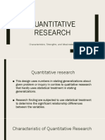 Quantitative Research: Characteristics, Strengths, and Weaknesses