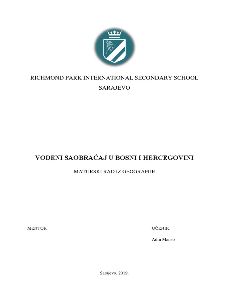 VODENI SAOBRAĆAJ U BOSNI I HERCEGOVINI | PDF