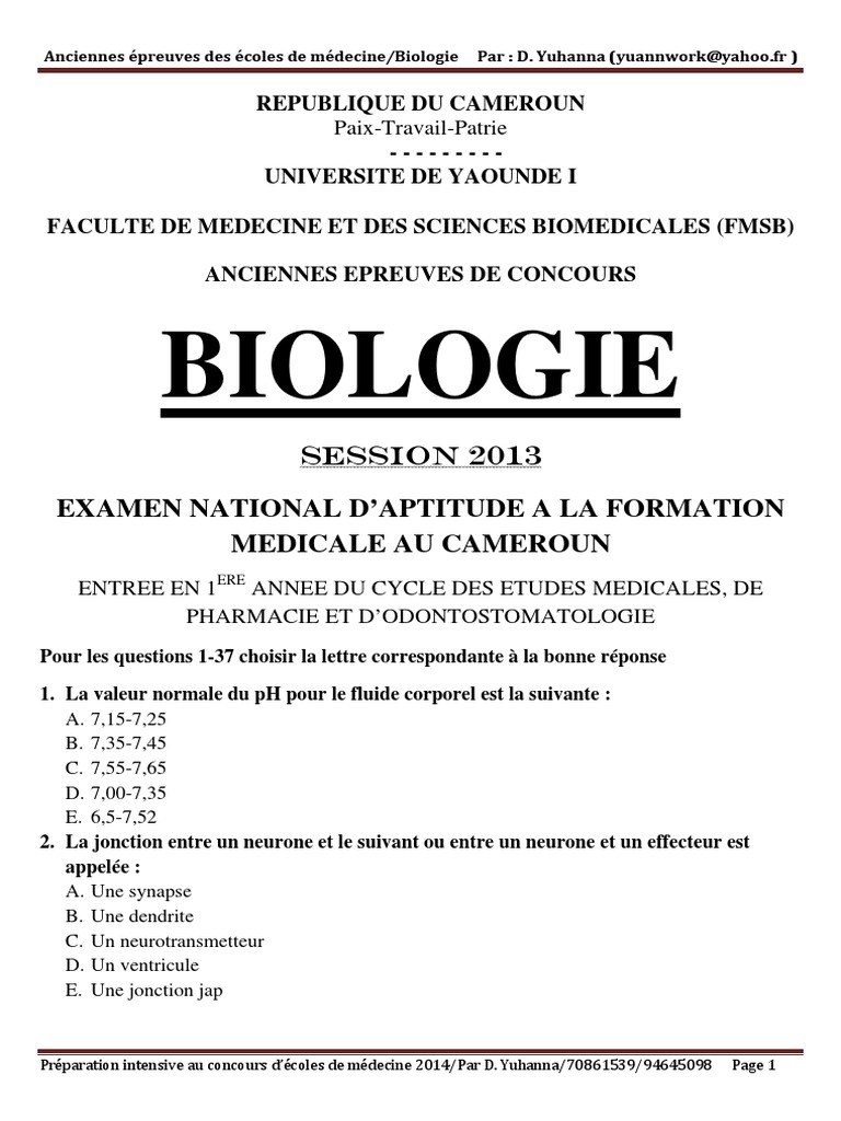 Exercice Calcul De Dose Infirmier 1ere Année Pdf Bord Medecine 1 | PDF | Neurone | Synapse