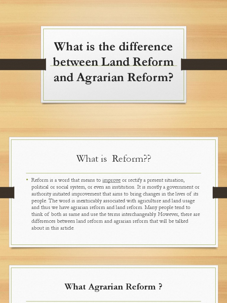What Is The Difference Between Land Reform and PDF