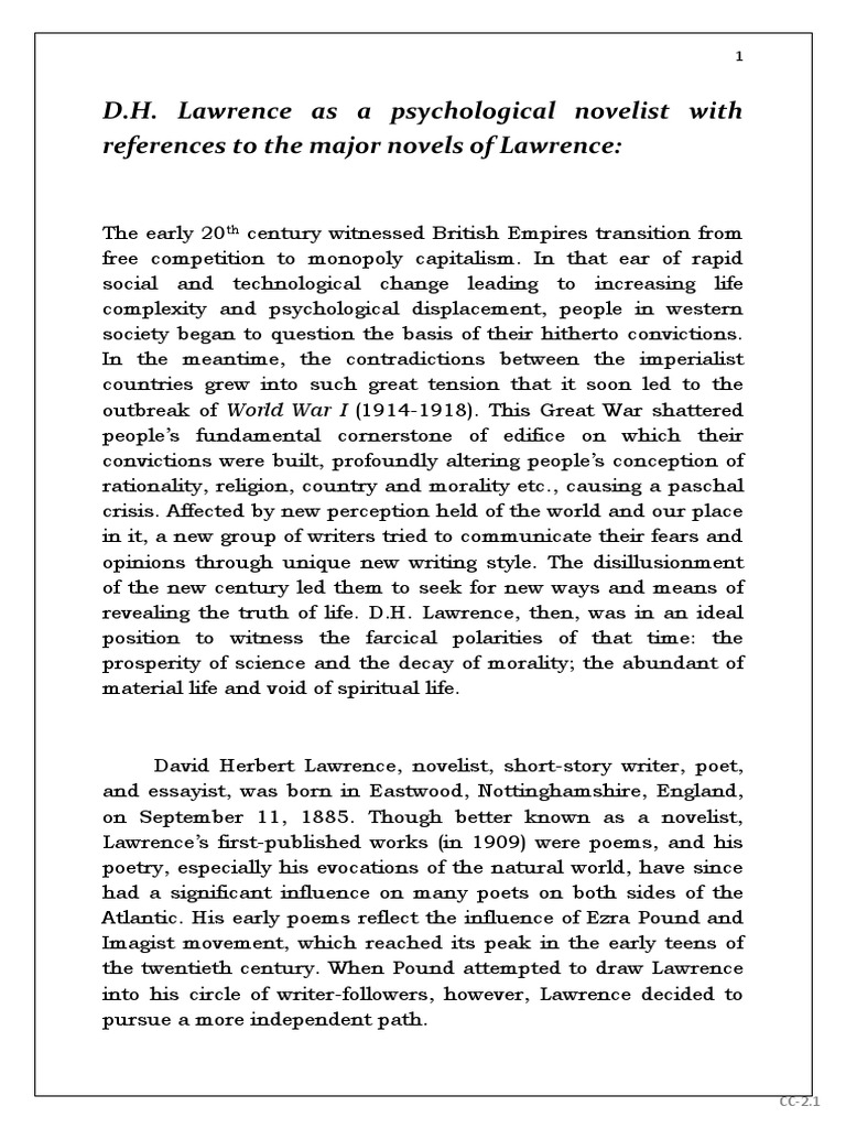 D.h. lawrence facts picture